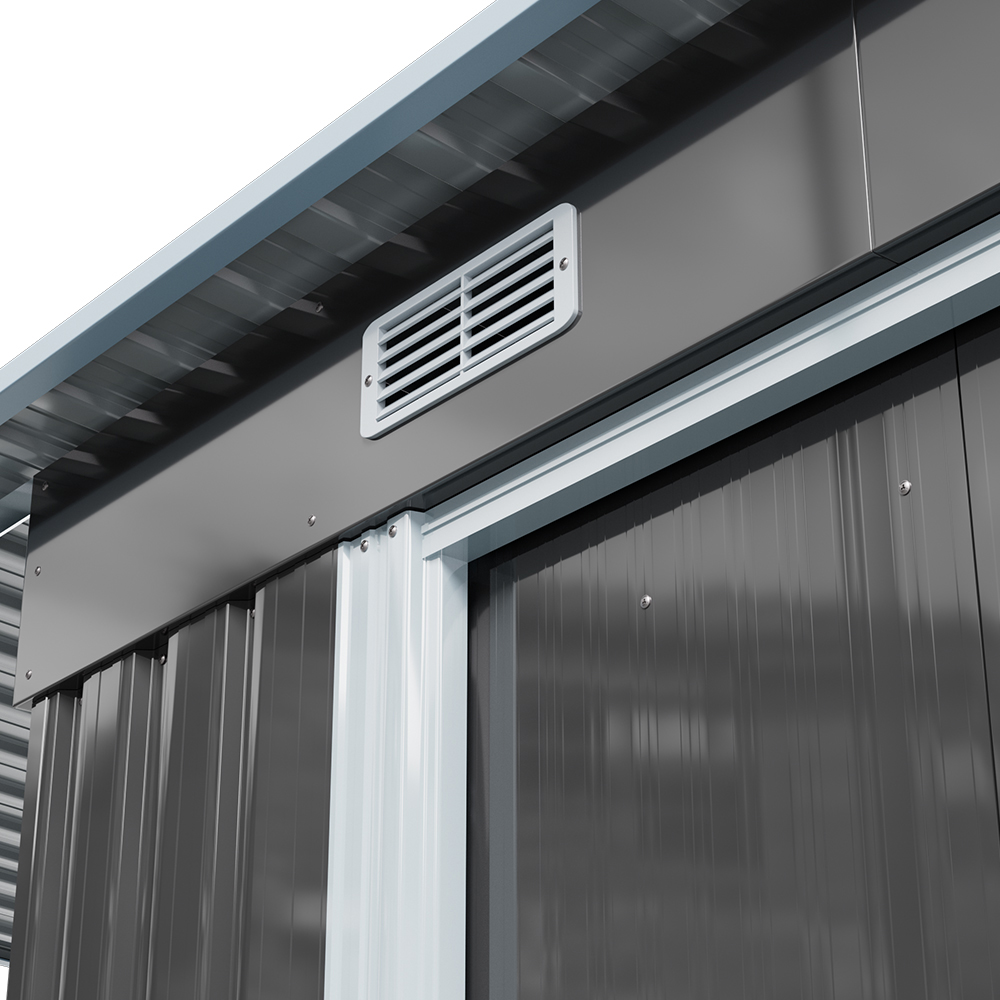 Living and Home 6.4 x 3.9ft Outdoor Metal Storage Shed with Lean To Image 5