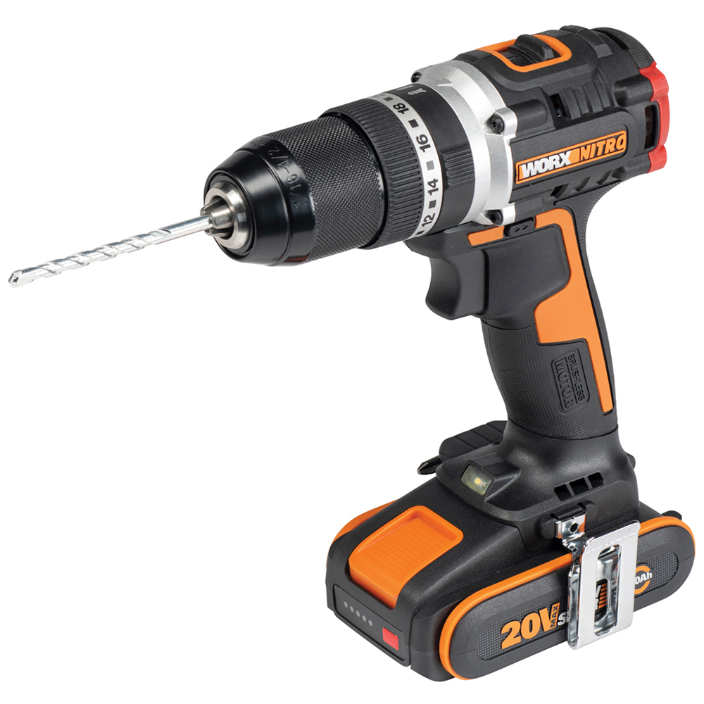 Worx WX355.1 20V 55Nm Cordless Combi Drill with 2.0Ah Battery and Charger Case Image 4