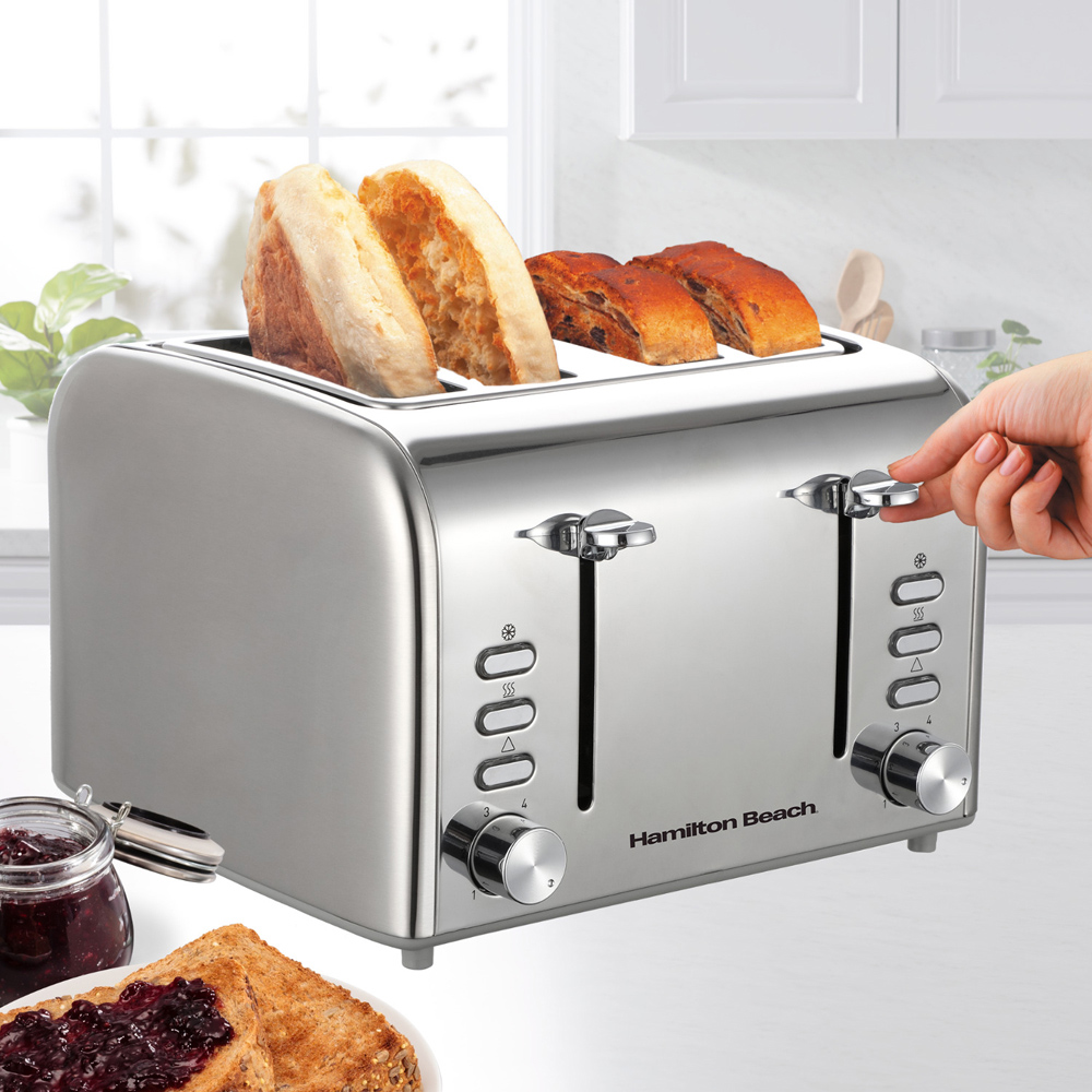 Hamilton Beach HB5729 Rise Brushed and Polished Stainless Steel 4 Slice Toaster Image 3