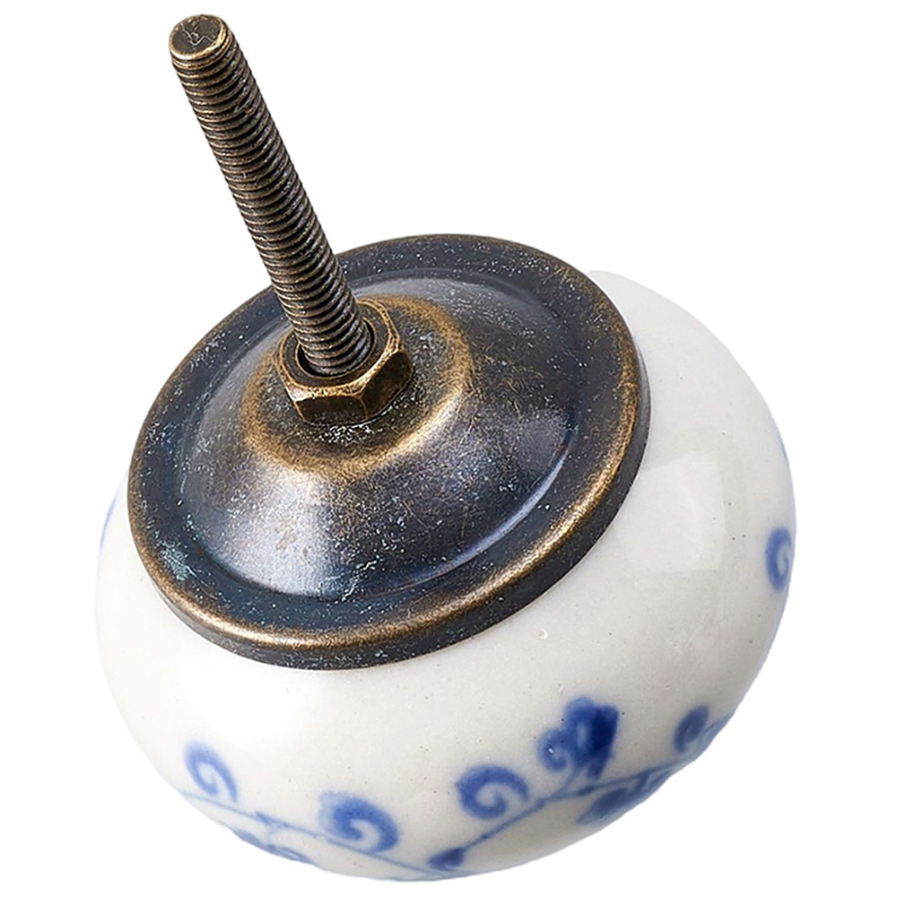 Living and Home Blue and White Porcelain Ceramic Furniture Knob 6 Pack Image 5