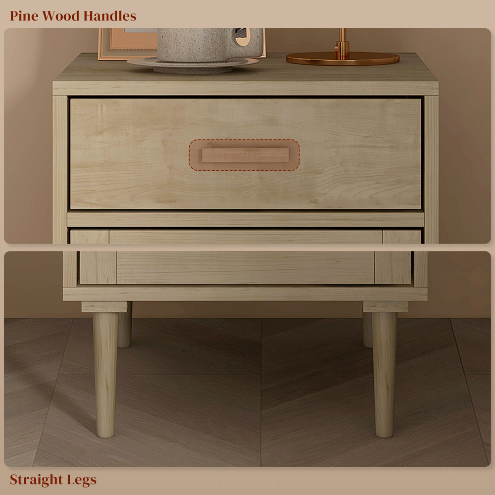 Portland Single Door Single Drawer Rattan Natural Bedside Table Image 8