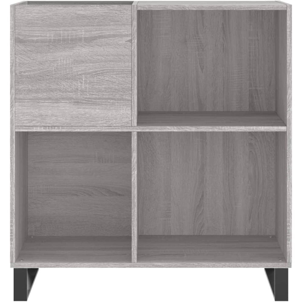 vidaXL 3 Shelf Grey Sonoma Square Record Cabinet Image 4