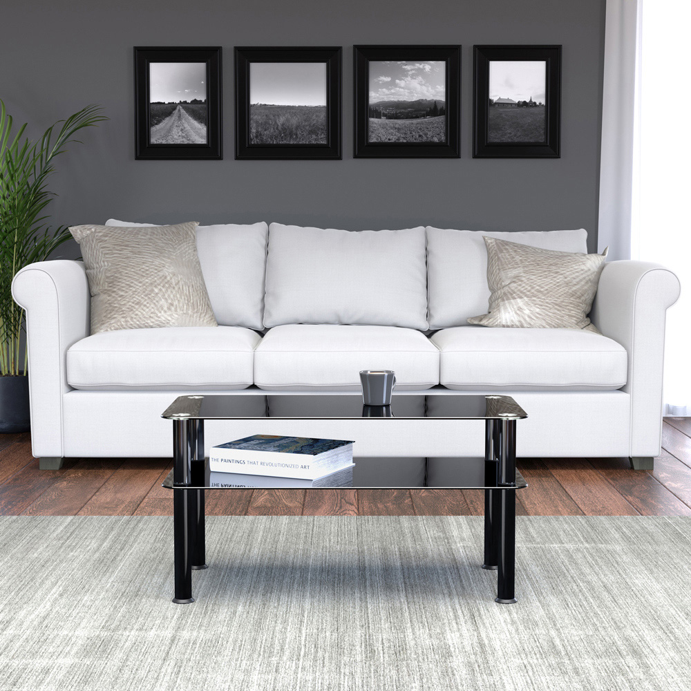 AVF Classic Black Glass Coffee Table Image 4