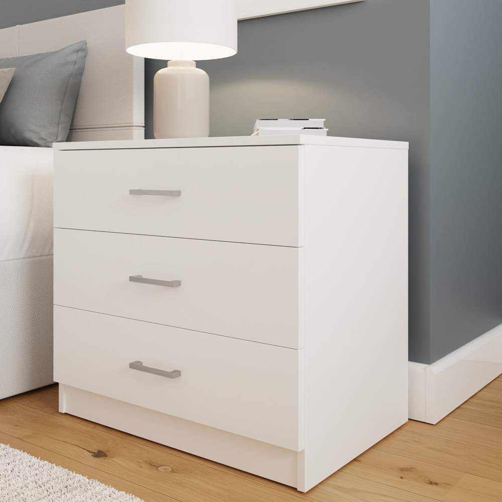 GFW Bailey 3 Drawer White Chest of Drawers Image 7