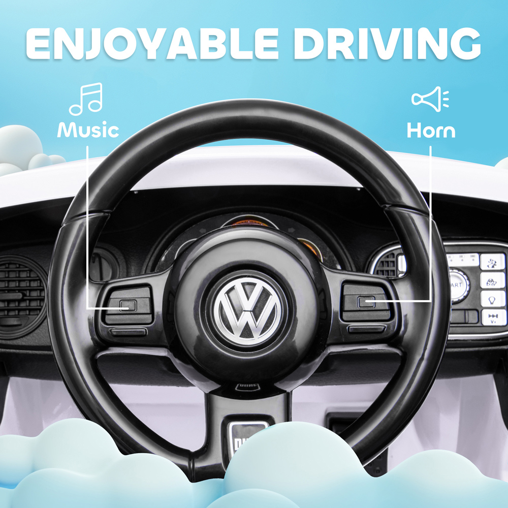 Tommy Toys White Volkswagen Beetle Licensed Ride on Remote Control Car 12V Image 8