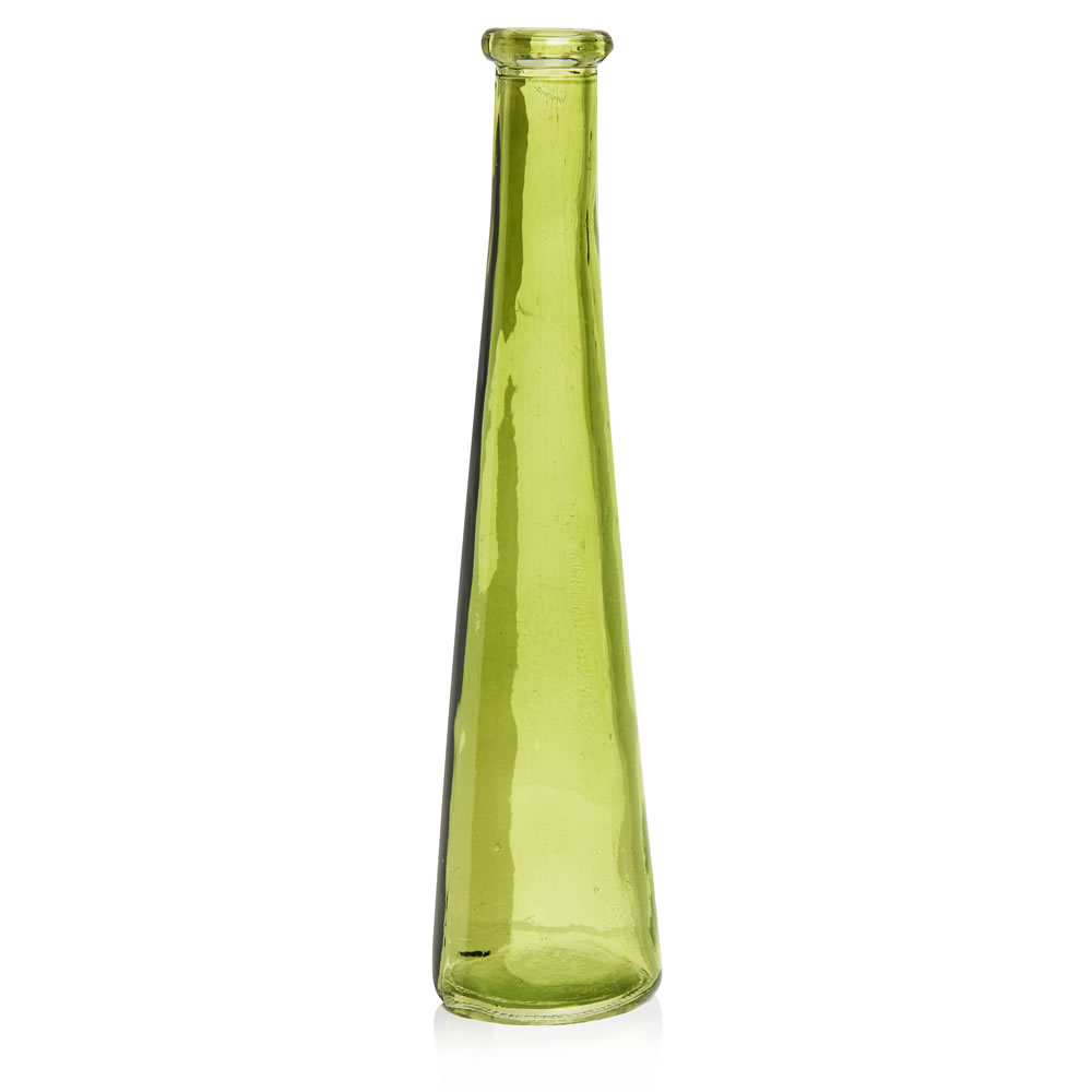 Wilko Glass Single Stem Vase Green Image