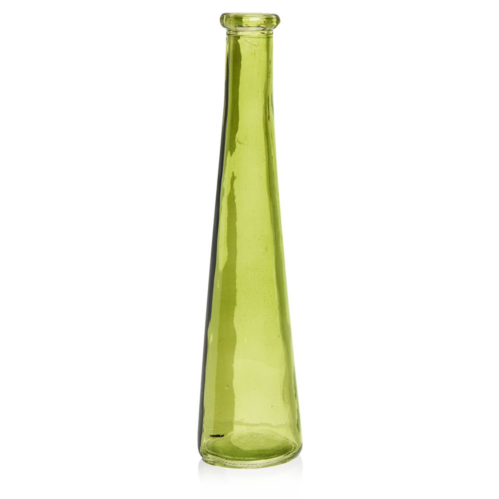 Wilko Glass Single Stem Vase Green Wilko