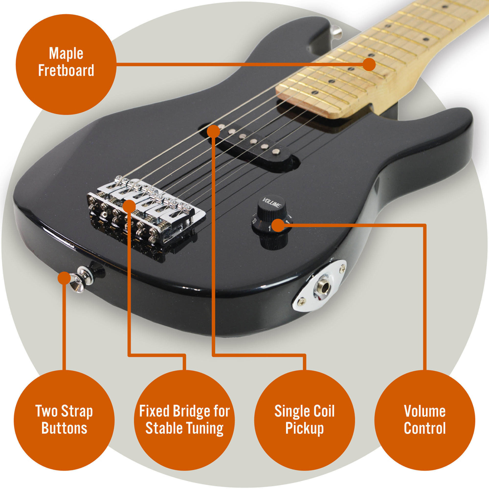 3rd Avenue Black Junior Electric Guitar Set Image 5