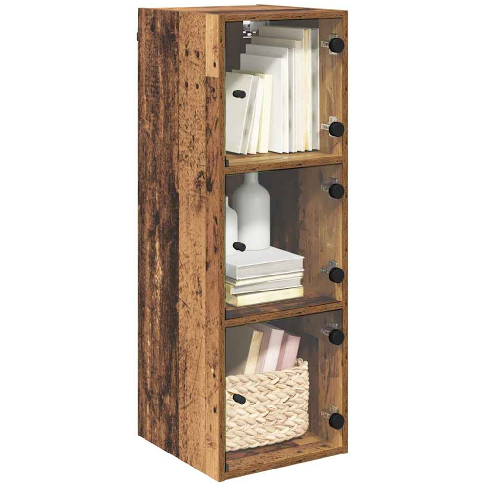 vidaXL 3 Glass Door Old Wood Wall Cabinet Image 3