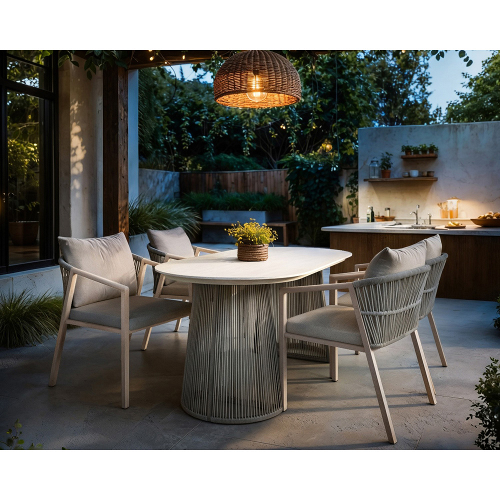 SOLACE+CO Hana Lynden 4 Seater Oval Garden Dining Set Image 7
