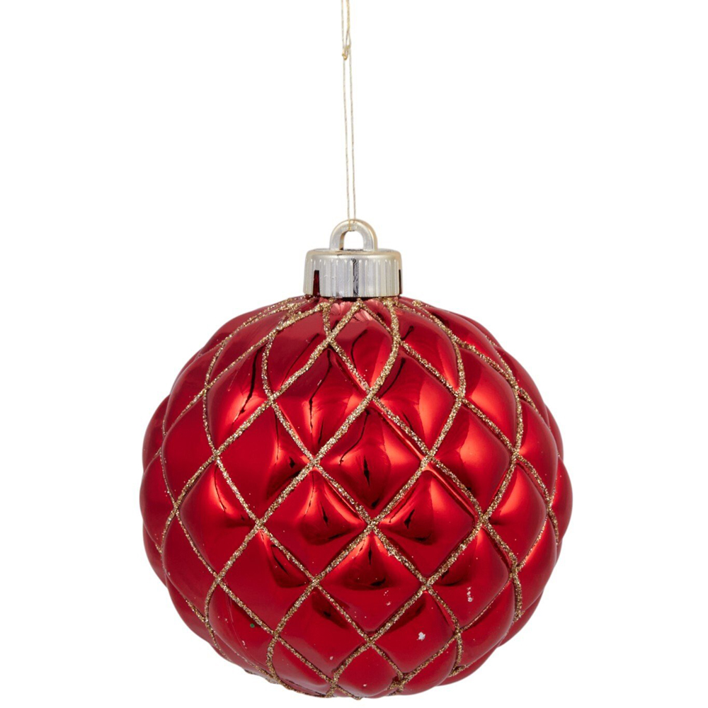 Pack of 6 Sleigh Bells Ring Baubles Red Image 4