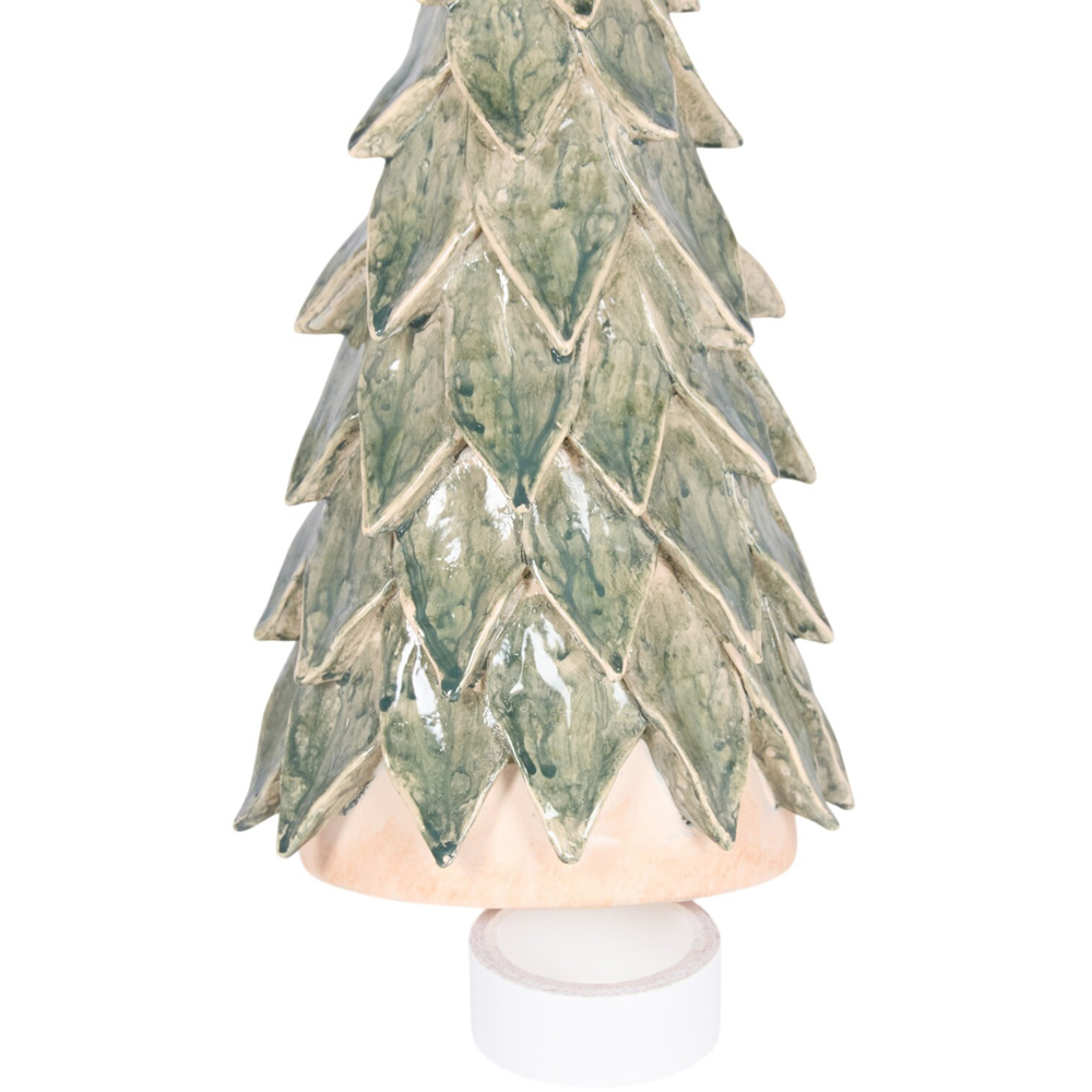 Glazed Green Leaf Tree Decoration Image 4
