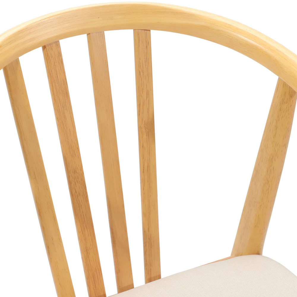 vidaXL Set of 2 Natural Rubberwood Vintage Dining Chairs Image 8