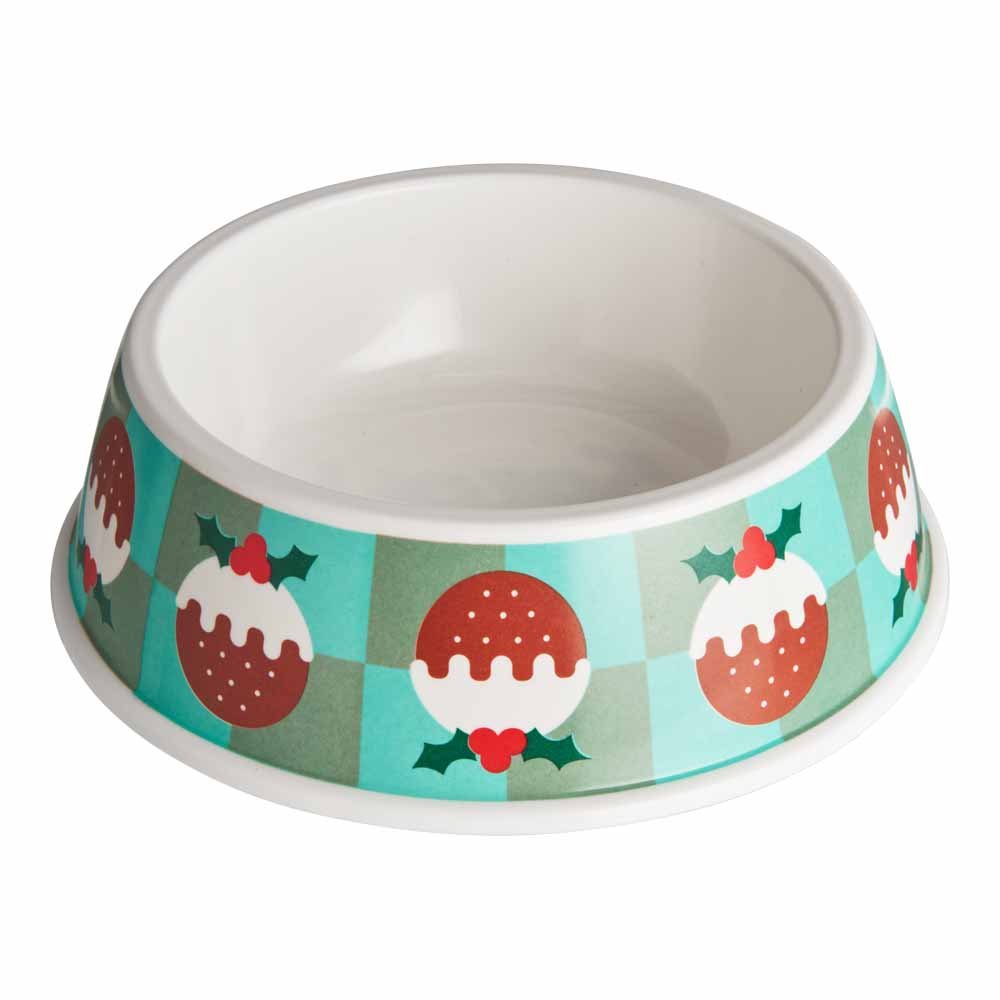 Single Wilko Pet Christmas Pudding Bowl in Assorted styles Image 4
