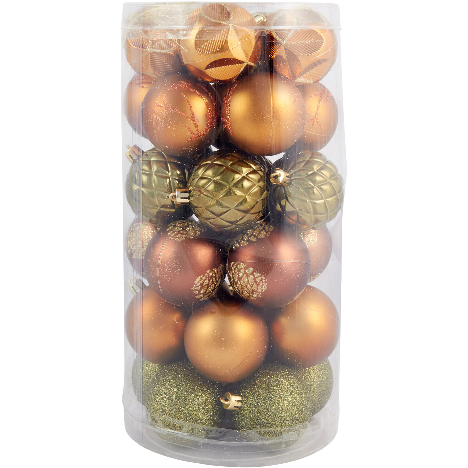 Pack of 30 Amber Charm Baubles - Bronze Image 1