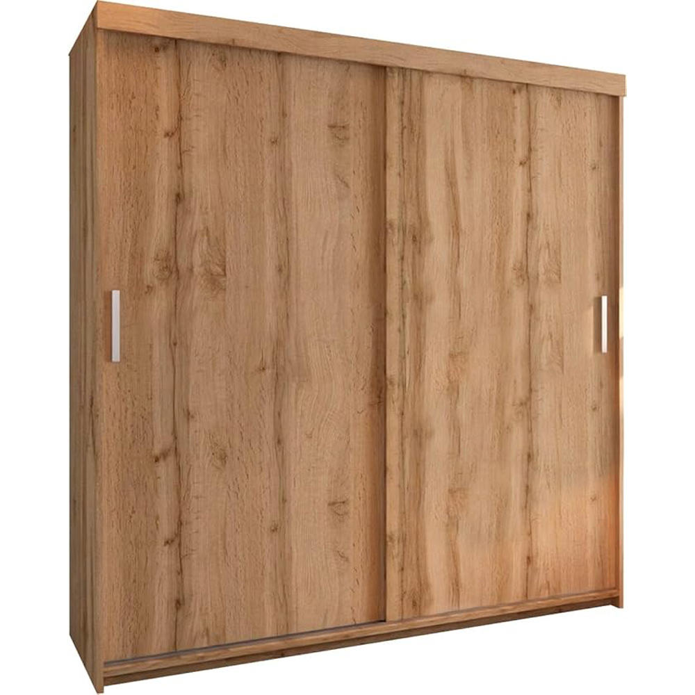 Sliding Wardrobes 4U 2 Sliding Door Oak Votan Modern Wardrobe 203cm Image 4