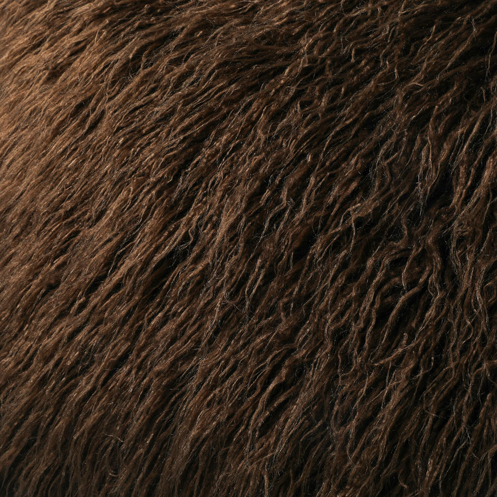 Mongolian Faux Fur Cushion Mocha Image 2