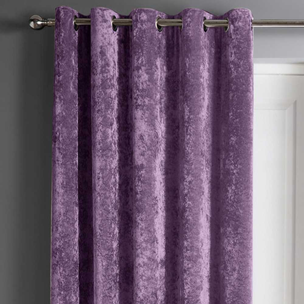 Intimates Mauve Crushed Velvet Door Curtain 117X213cm Image 2