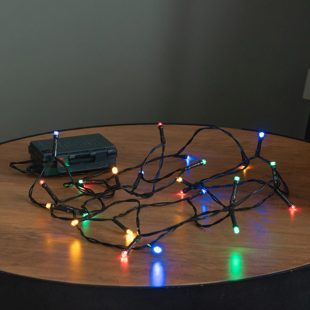 Samuel Alexander 24 Multicoloured LED Multi-Action Battery Operated Christmas String Light 2.3m Image 7