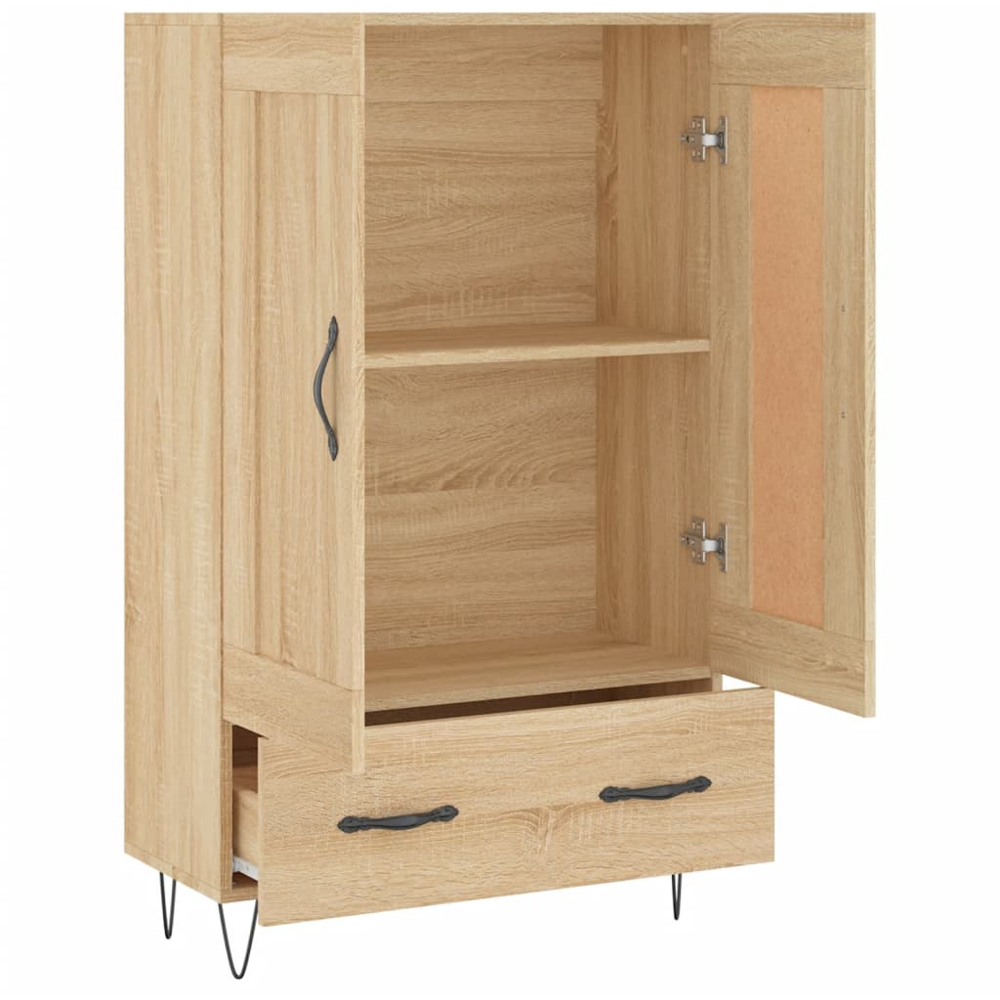 vidaXL 2 Door Single Drawer Sonoma Oak Highboard Image 6