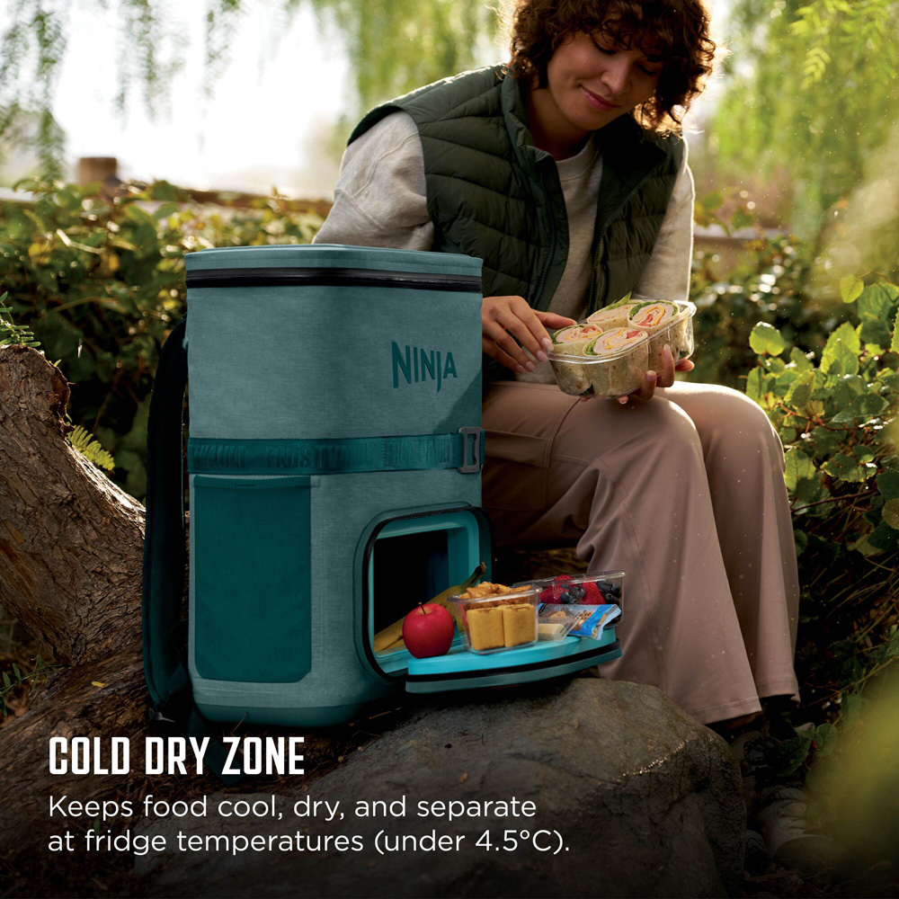 Ninja Outdoor FrostVault Go FF124EUUKTL Green 17L 24-Can Backpack Soft Cooler with Cold Dry Zone Image 4