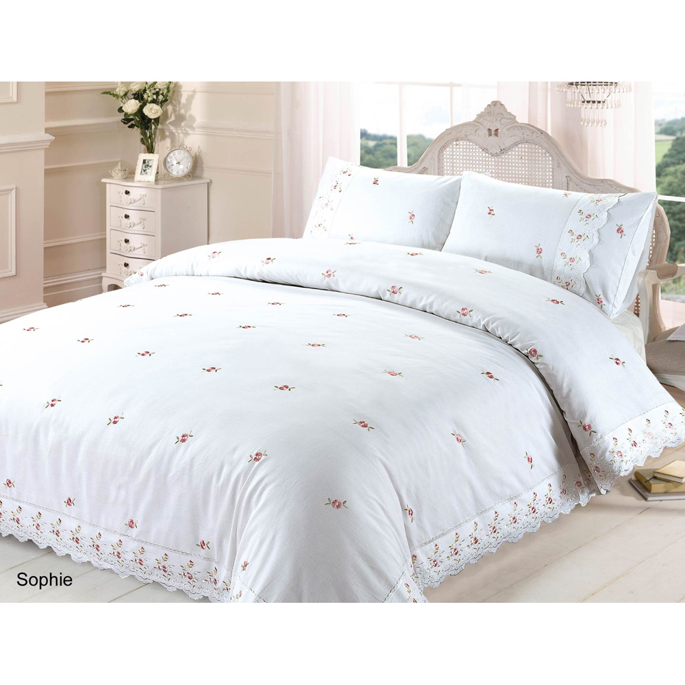 Rapport Home Sophie Double White Duvet Set Image 2