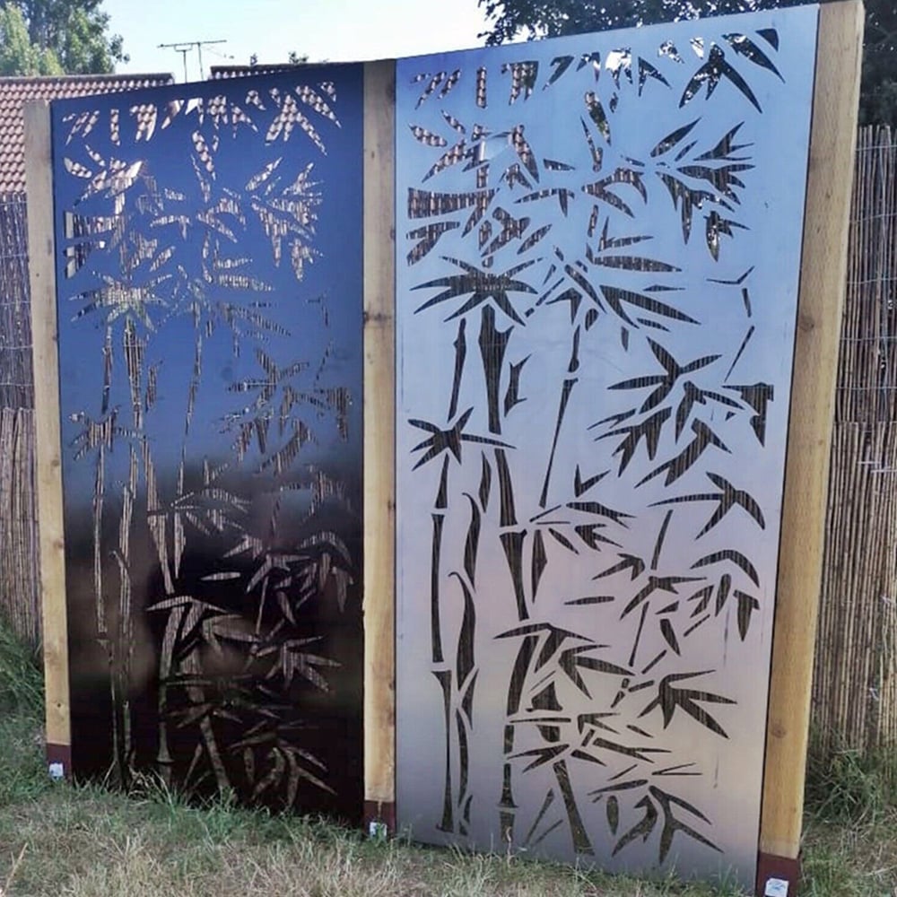 Inspirational Gifting Bamboo Decorative Steel Screen Wall Art 6 x 3ft Image 2