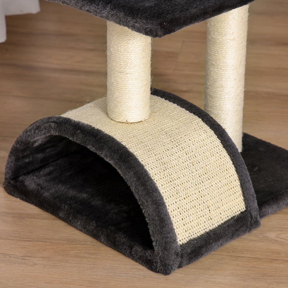 PawHut Black Cat Tree Climbing Tower with Sisal Scratching Post Image 3