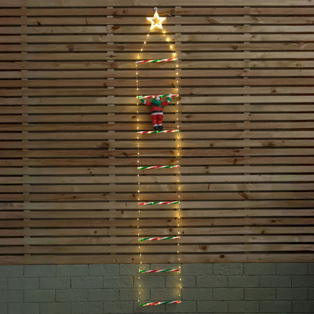 Samuel Alexander 124 Warm White LED Light-Up Santa Climbing Ladder Christmas Decoration 1.92m Image 8