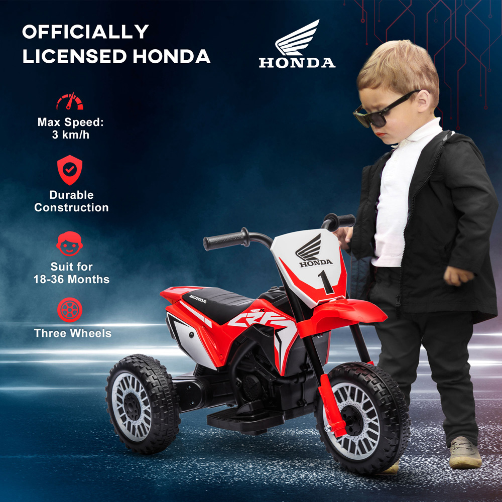 Tommy Toys Red Licensed Honda CRF450RL Kids Electric Motorbike with Horn Image 4