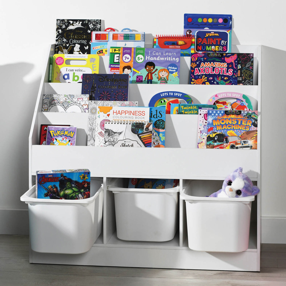 3 Drawer Bookcase - White Image 1