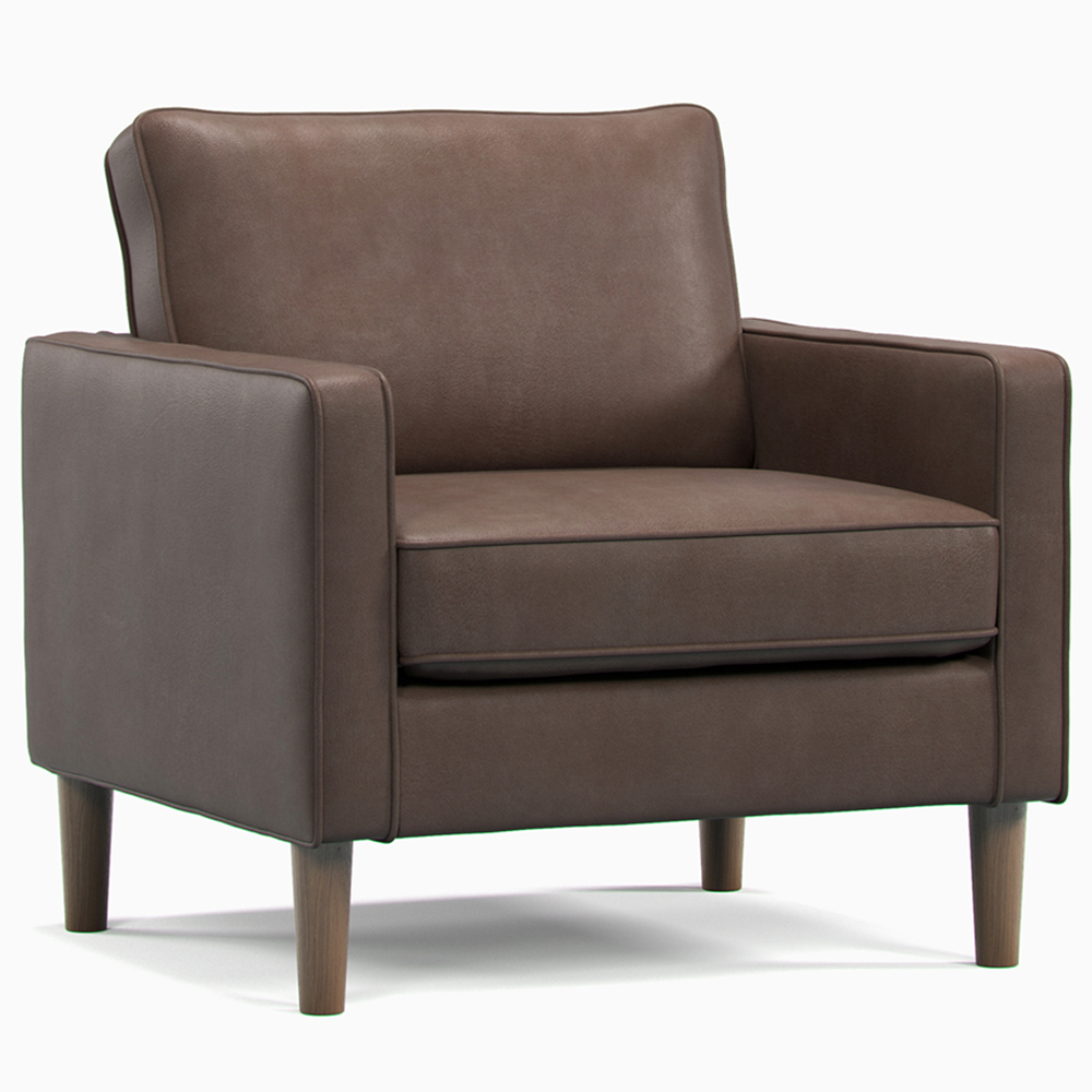 Bexhill Brown Faux Leather Armchair Image 2