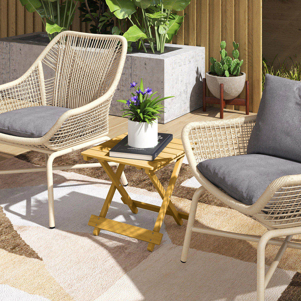 Outsunny Folding Garden Table Nature Wood Finish Image 7