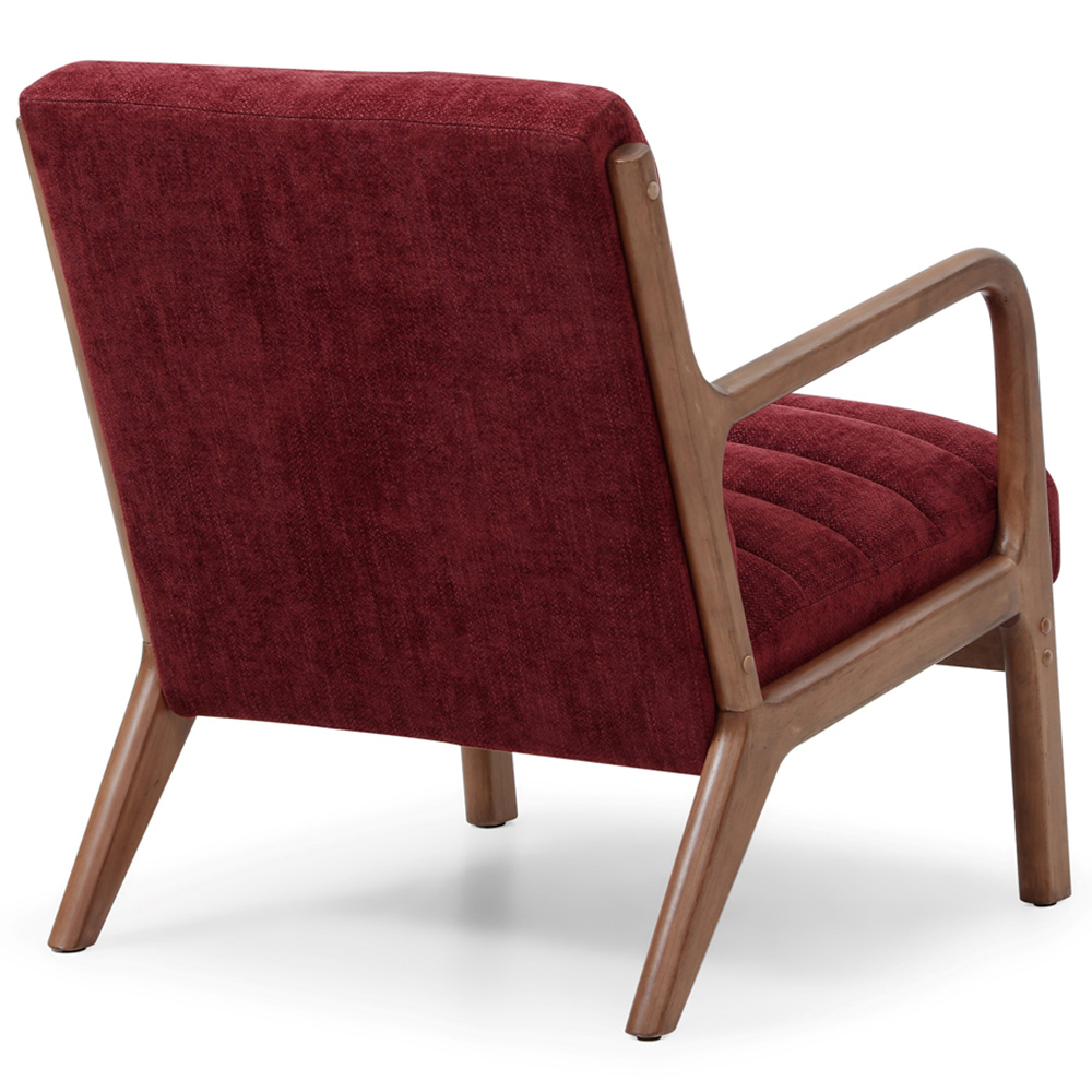 Otis Wine and Brown Chenille Static Ribbed Armchair Image 5