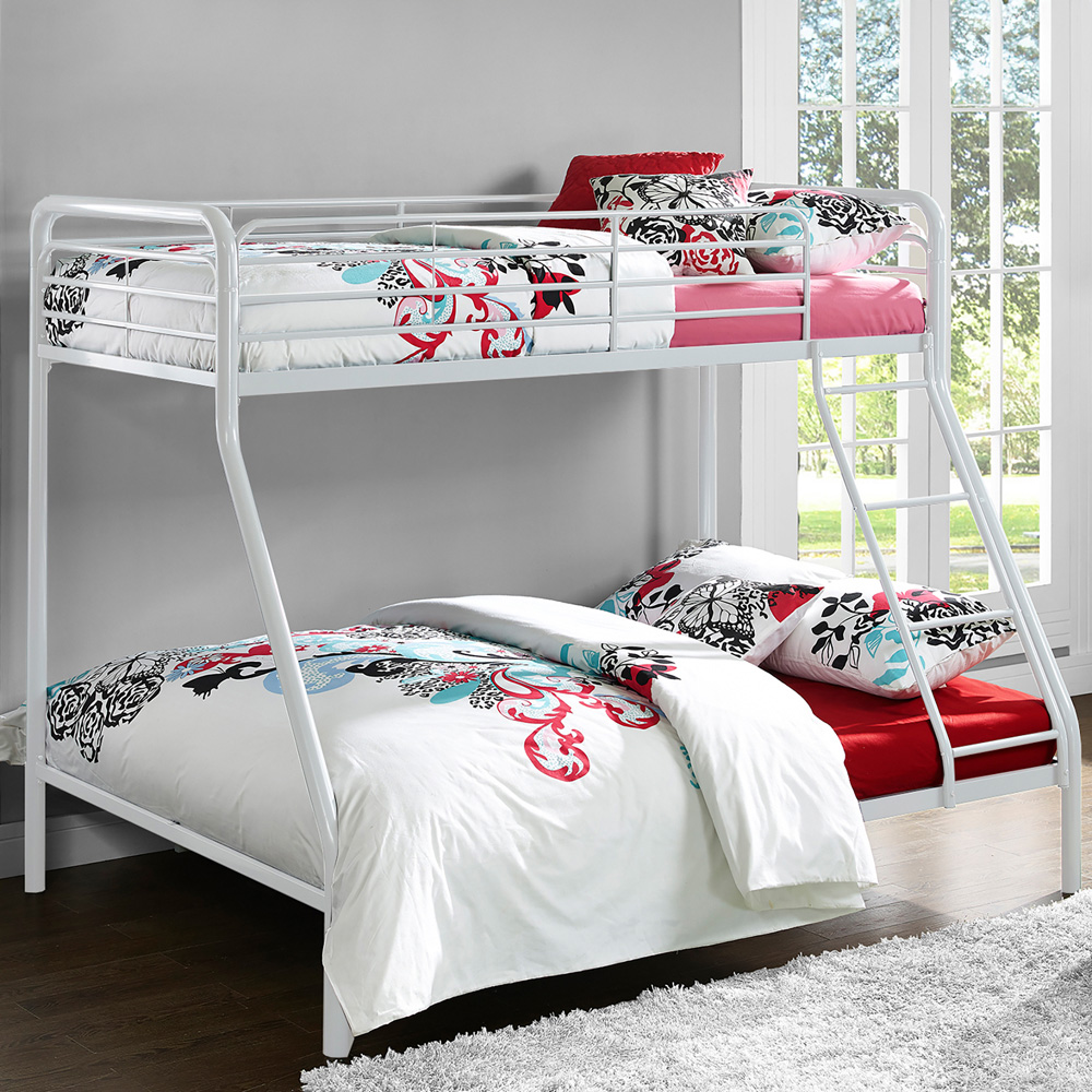 Dorel Single with Double White Metal Bunk Bed Image 7