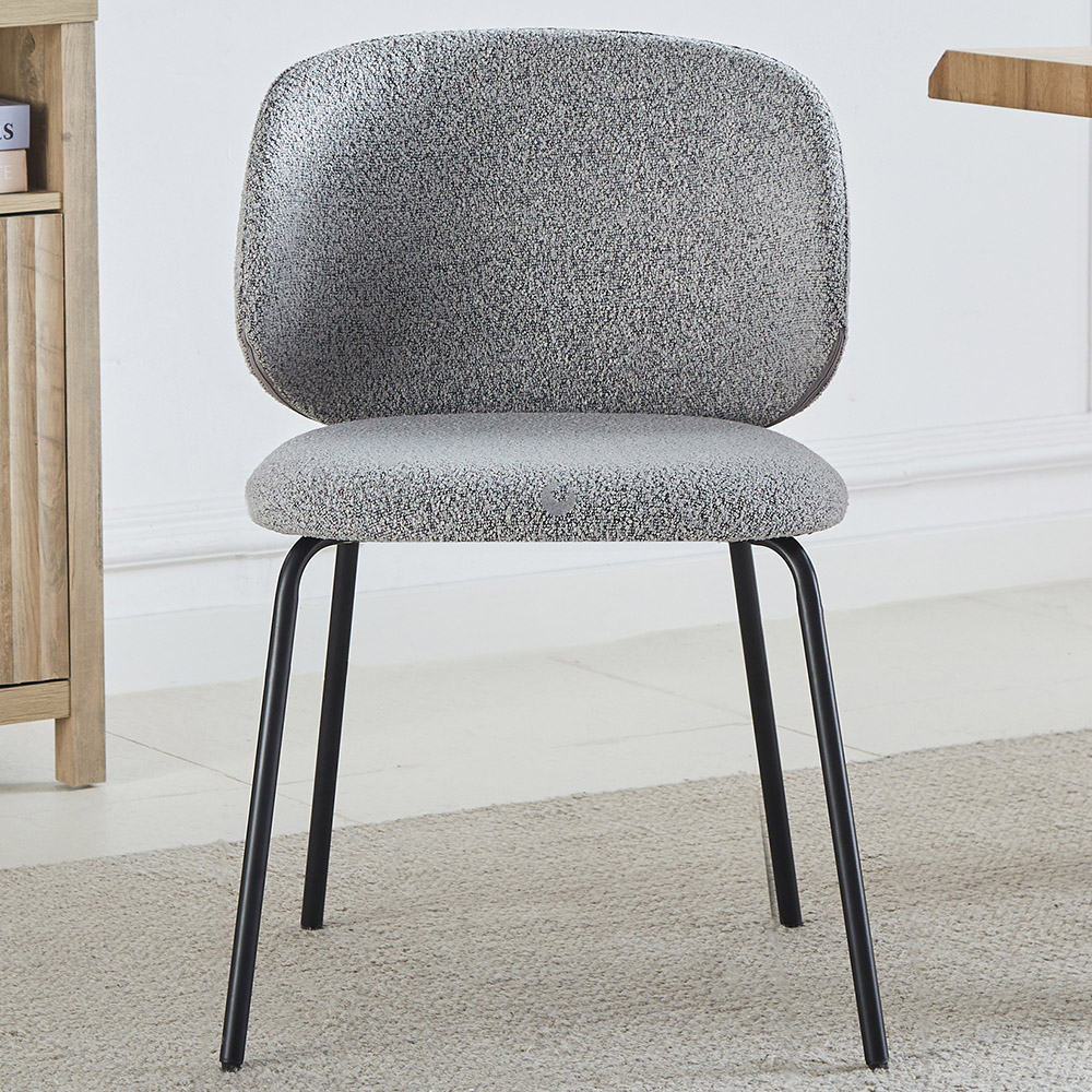 Artemis Home Ardesio Set of 2 Light Grey Fabric Dining Chair Image 1