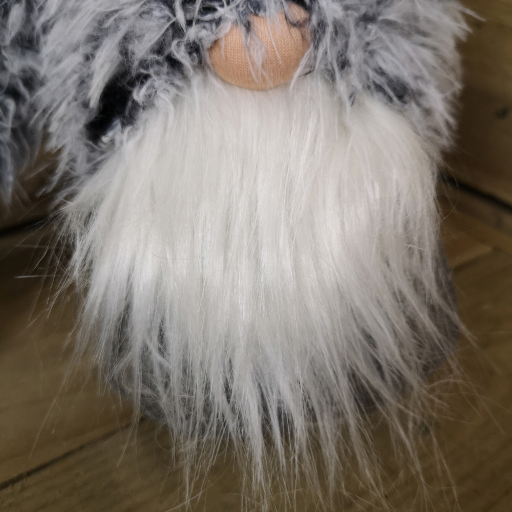 Samuel Alexander Grey Oversized Fur Hat Gonk Christmas Decoration 29cm Image 5