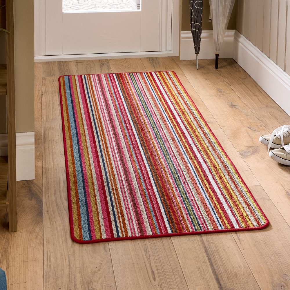 My Mat Candy Multicolour Bright Stripe Stain Resistant Mat 67 x 200cm Image 2