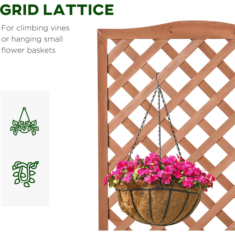 Outsunny Brown Wooden Garden Planter with Trellis 170 x 36 x 76cm Image 5