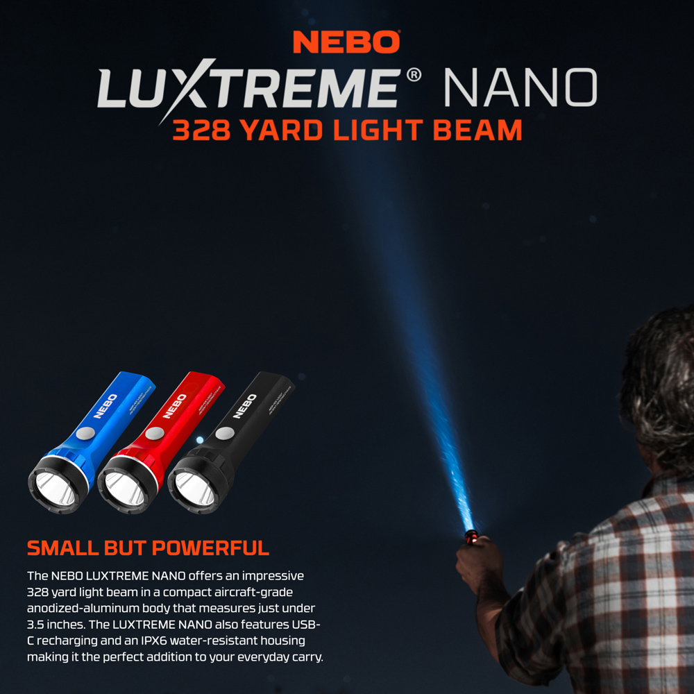 Nebo Luxtreme Nano 420 Lumens Blue Compact Long-Range EDC Flashlight Image 4