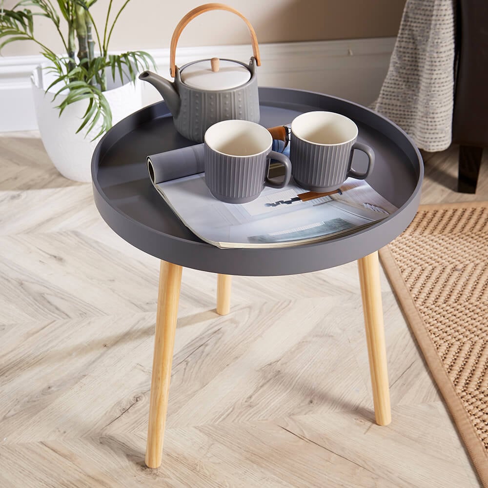 Home Source Marlow Grey Accent Side Table Image 4