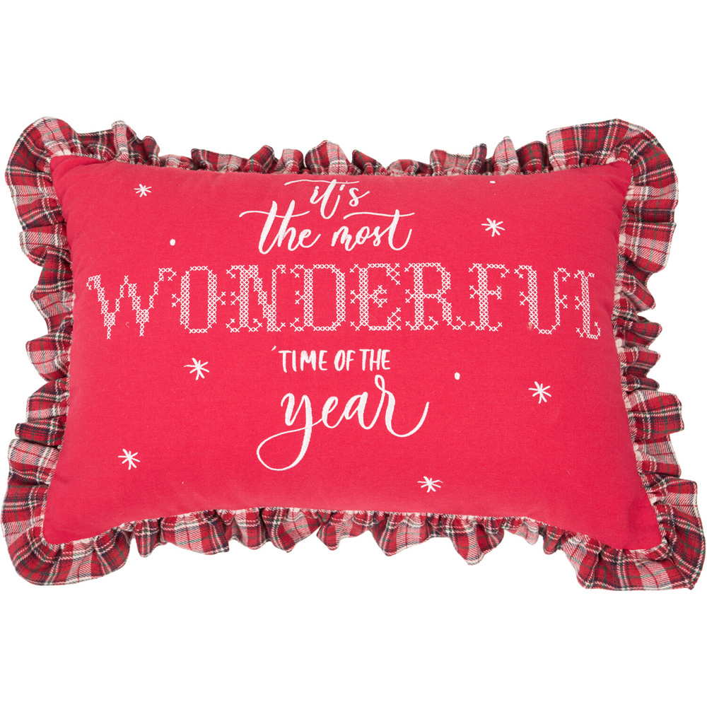 Most Wonderful Time Cushion Red Image 1