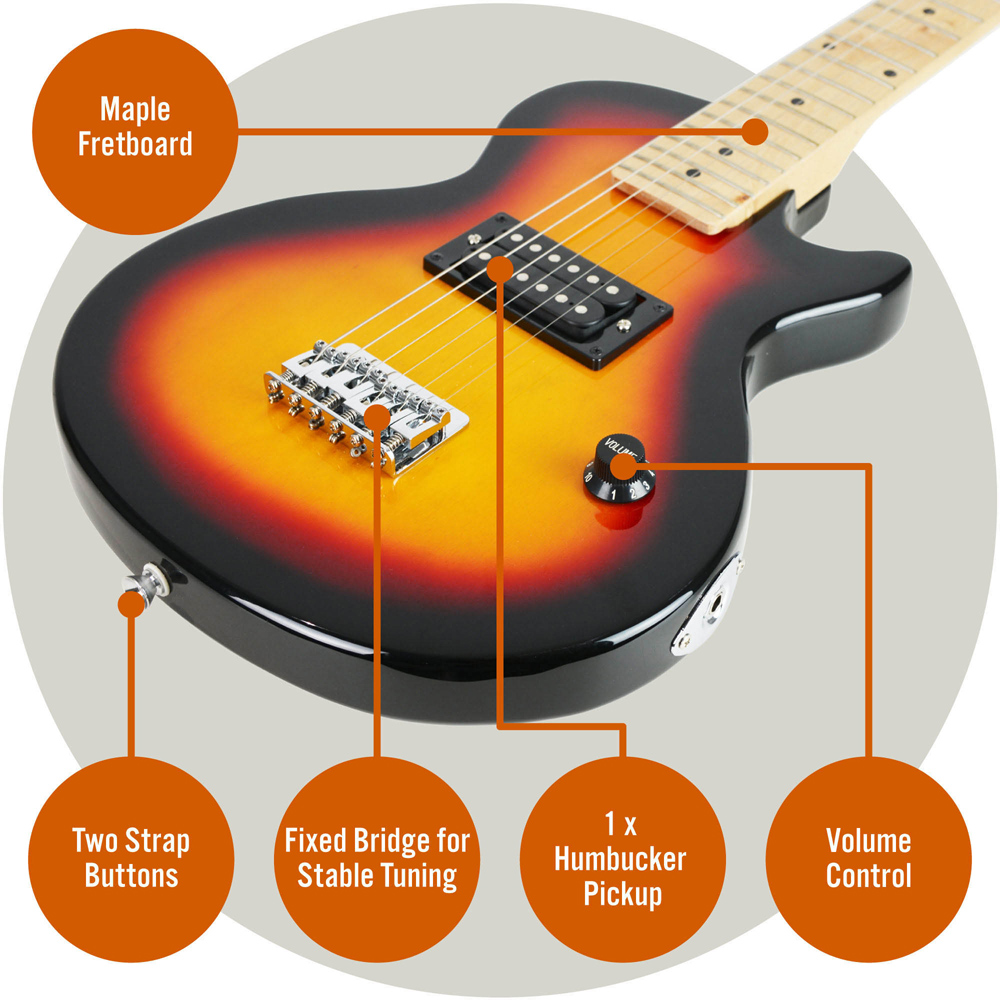 3rd Avenue Sunburst Junior Electric Rock Guitar Set Image 4
