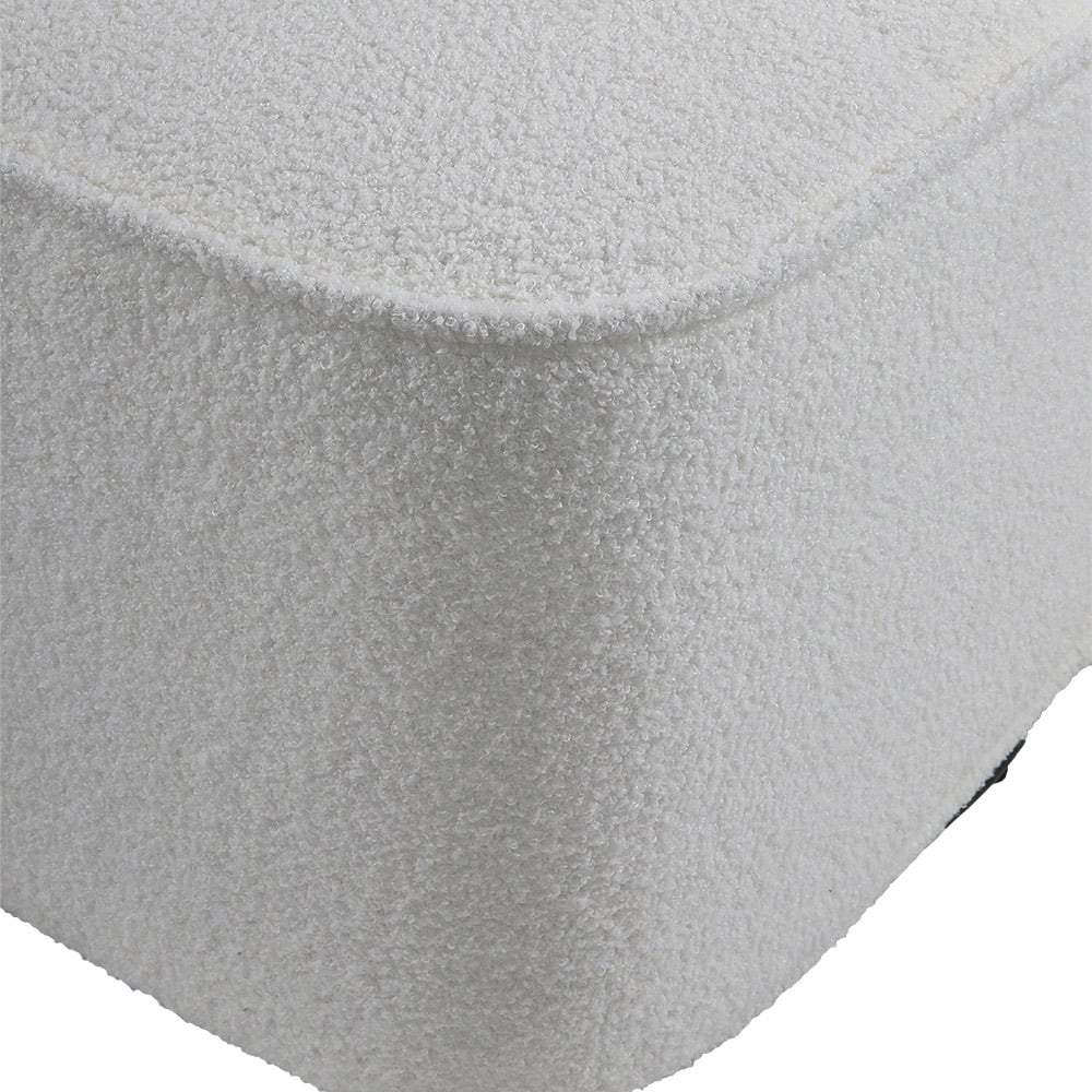 Living and Home White Chic Sherpa Upholstered Swivel Chair Image 6