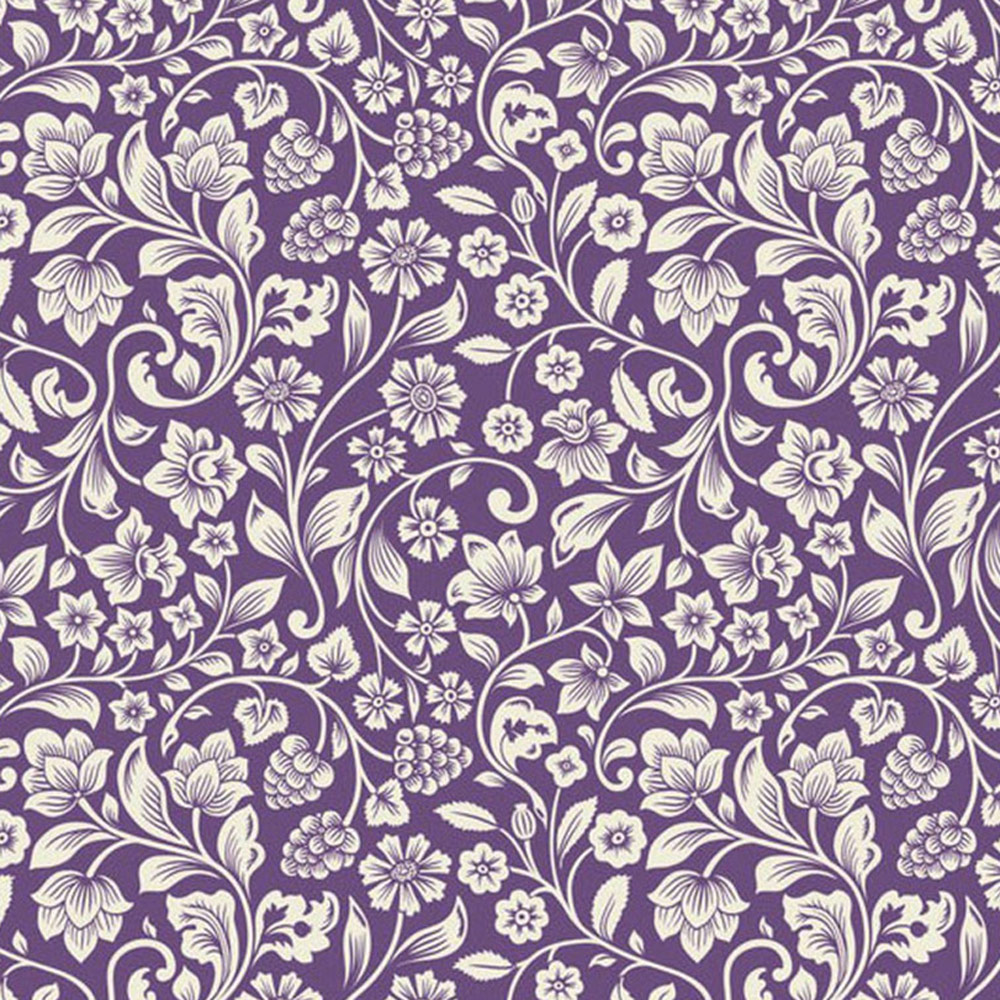 Bobbi Beck Eco Luxury Arts and Crafts Floral Purple Wallpaper Image