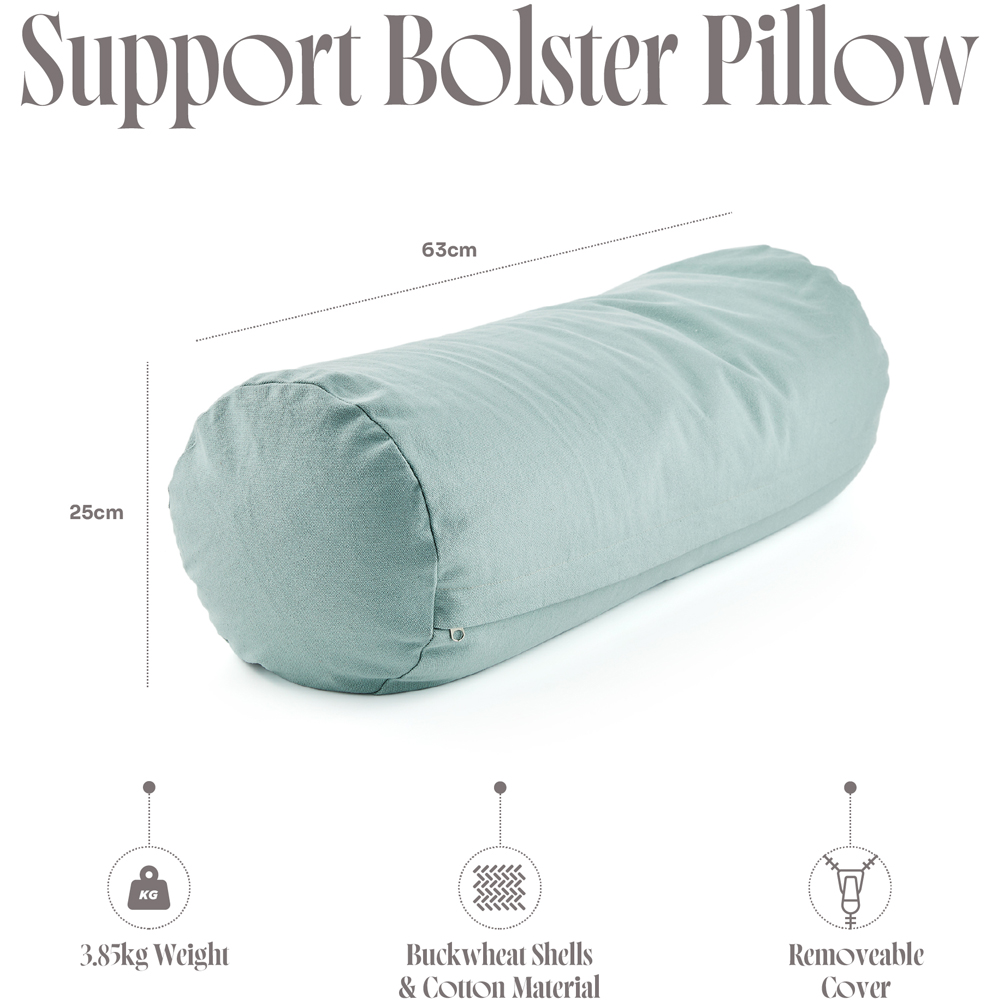 Myga Teal Buckwheat Yoga Support Bolster Pillow Image 5