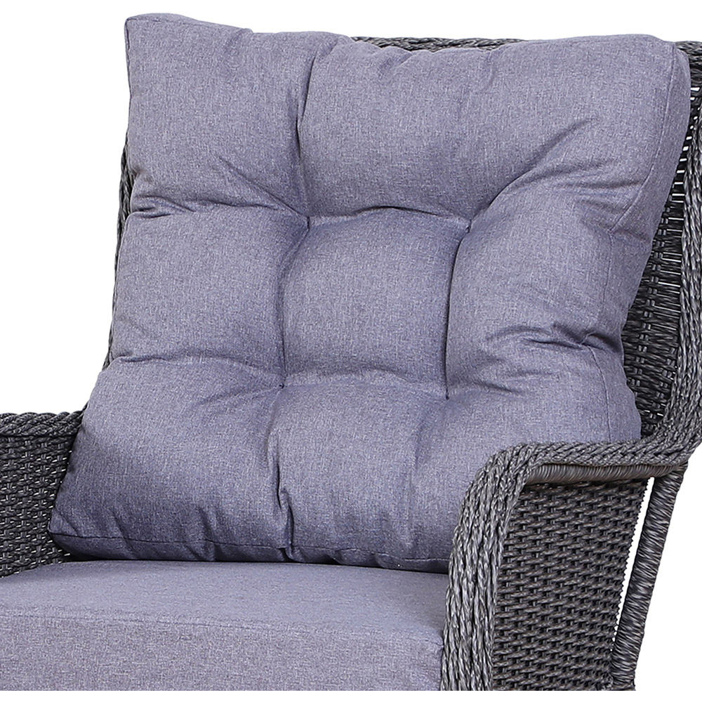 Outsunny 2 Seater Grey Rattan Lounge Set with Foot Stool Image 3