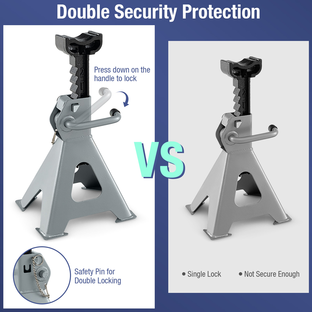 Costway 2 Tonne Heavy Duty Steel High Lift Jack Stand Image 7