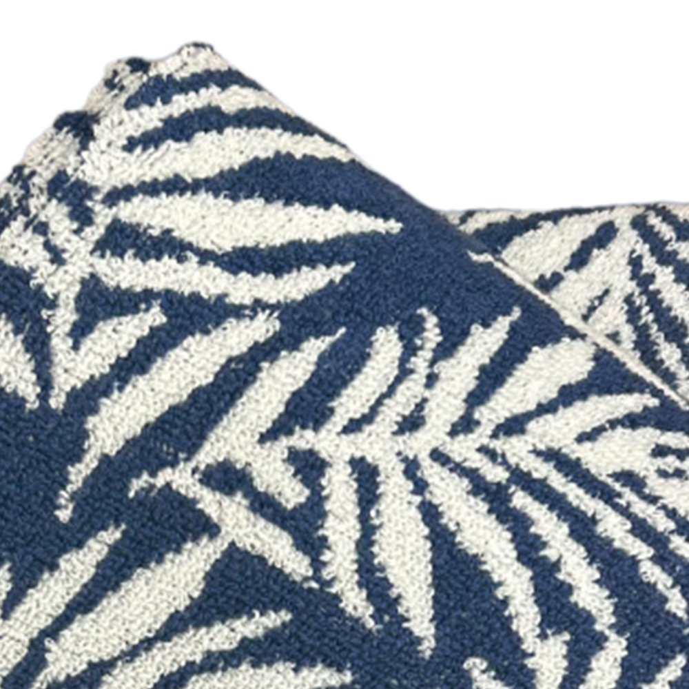 Bellissimo Botanical Turkish Cotton Navy Hand Towel 2 Pack Image 2