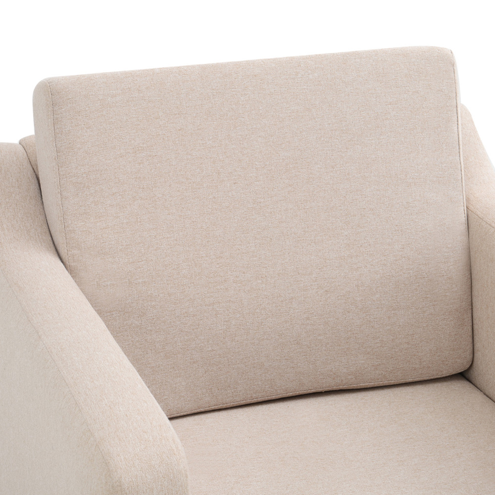 Living and Home Beige Upholstered Armchair Image 3